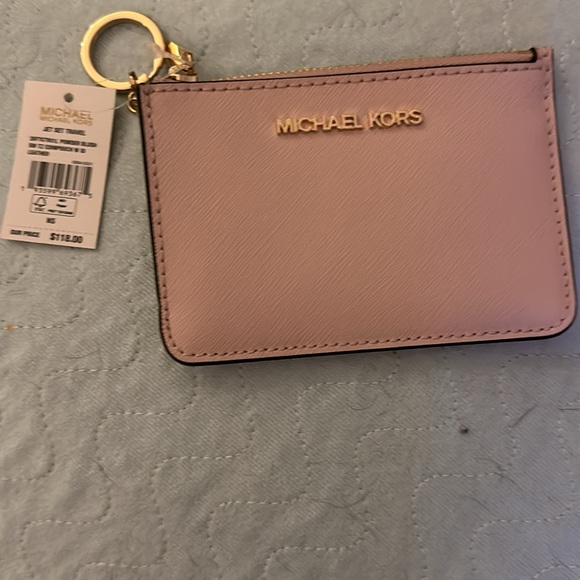 Part of MK Jet set line. Pink and gold shiny and pink card holder. Sold as a set - Picture 3 of 4